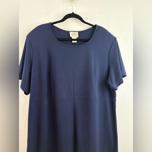Maggie Barnes Maxi Shift Dress Short Sleeve Modest Minimalist Blue size 2XWP - Picture 2 of 7